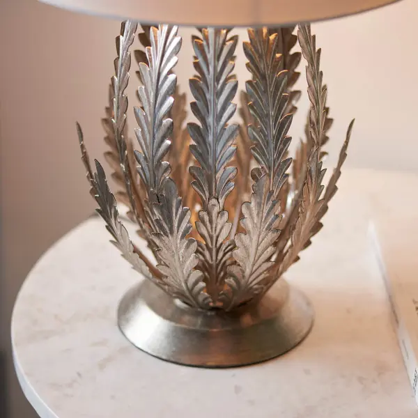 Delphine Silver Leaf Table Lamp C/W Shade