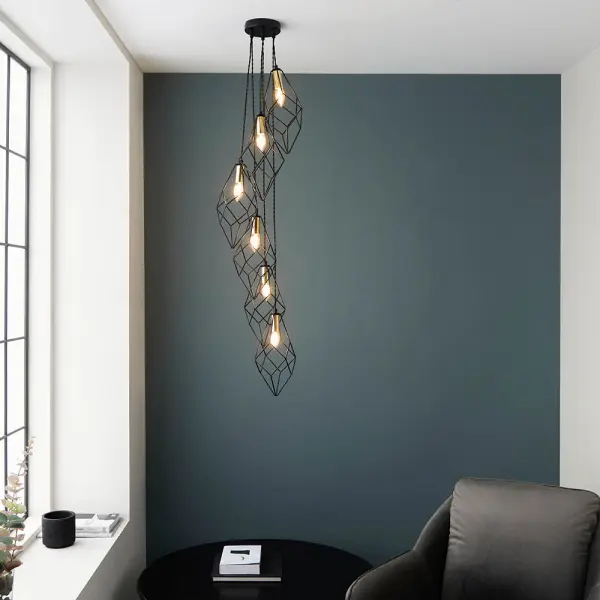Jaxon Cluster Pendant in Black & Gold