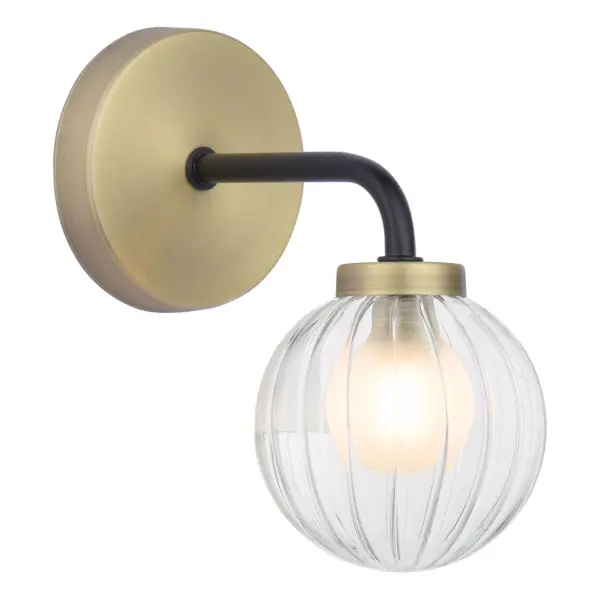 Gibbs Single Antique Brass &amp; Black Wall Light