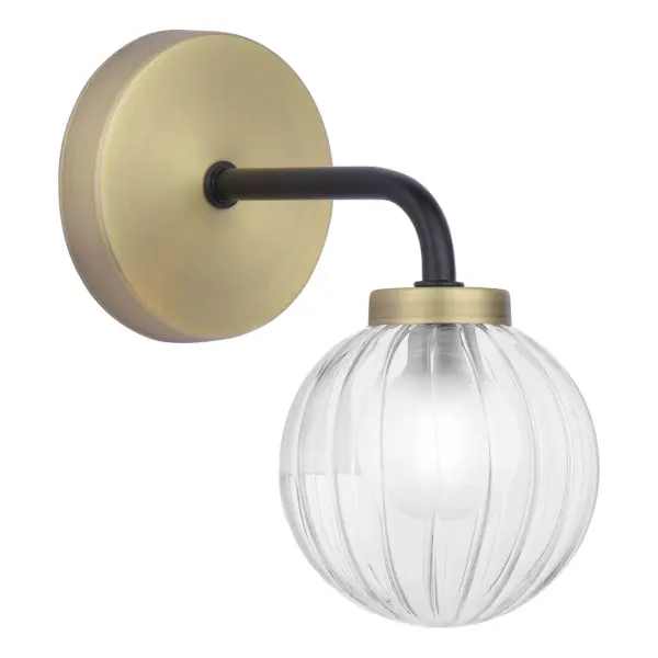 Gibbs Single Antique Brass &amp; Black Wall Light