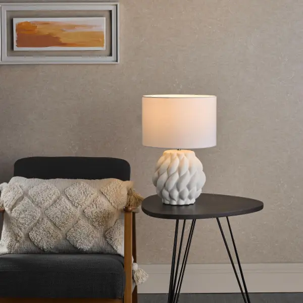 Idonia Table Lamp C/W White Linen Shade