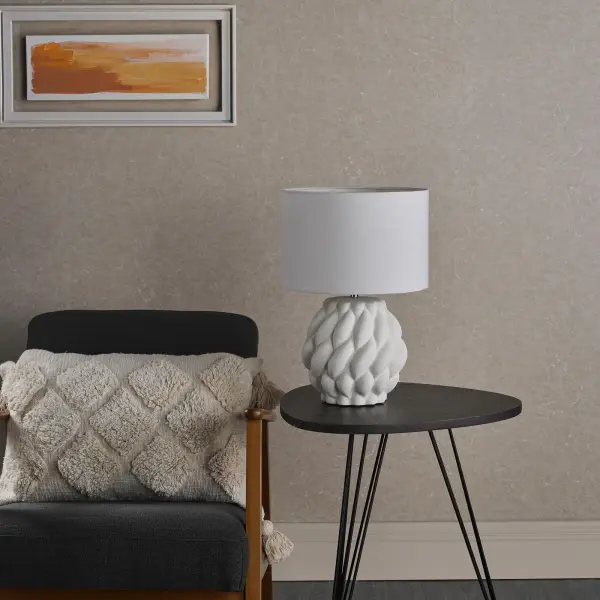 Idonia Table Lamp C/W White Linen Shade