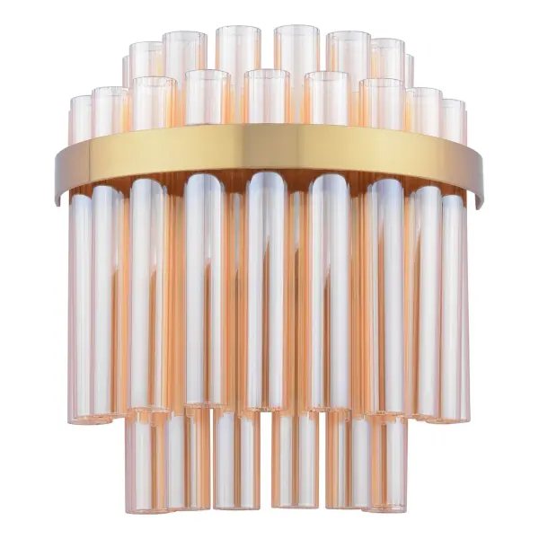 Imani Natural Brass & Champagne Glass Wall Light