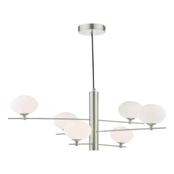 Jasper 6 Light Satin Nickel Pendant