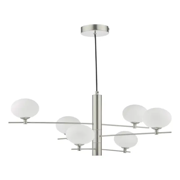 Jasper 6 Light Satin Nickel Pendant