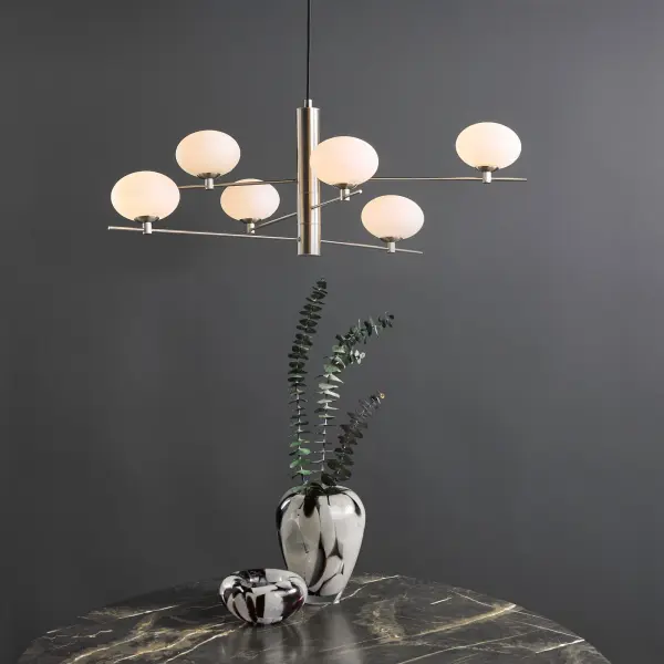 Jasper 6 Light Satin Nickel Pendant