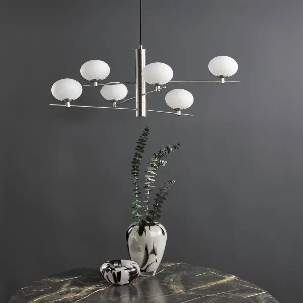 Jasper 6 Light Satin Nickel Pendant
