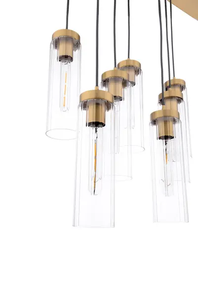Jodelle 11 Light Polished Bronze Bar Pendant