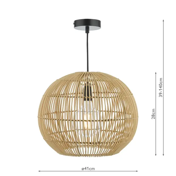 Kesler Natural Rattan Pendant