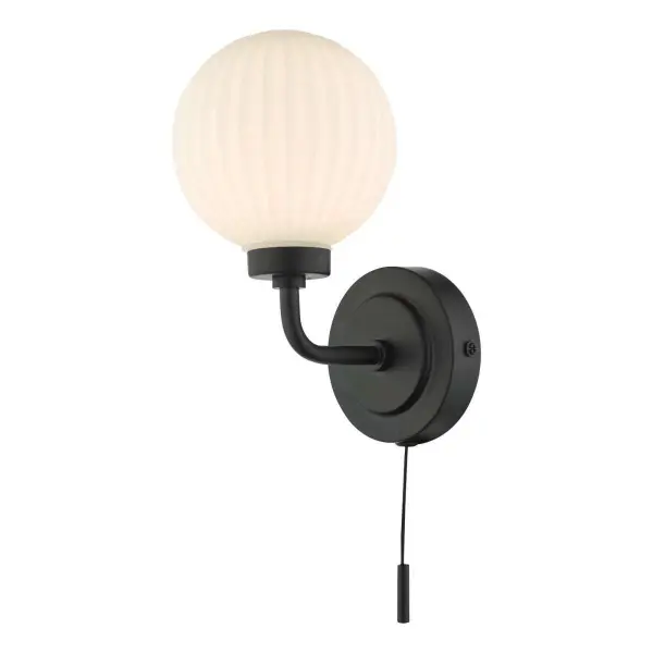 Alrik Bathroom Wall Light in Matt Black IP44