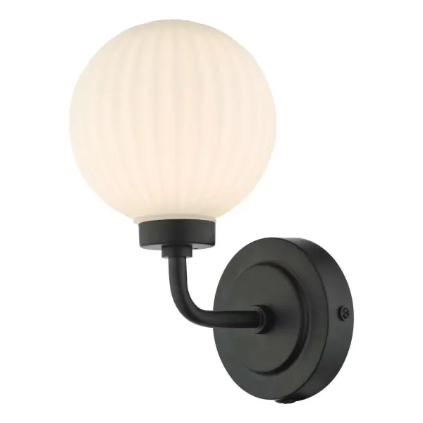 Alrik Bathroom Wall Light in Matt Black IP44