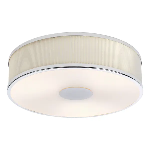 Alvaro Polished Chrome 3 Light Flush Fitting C/W Ivory Shade