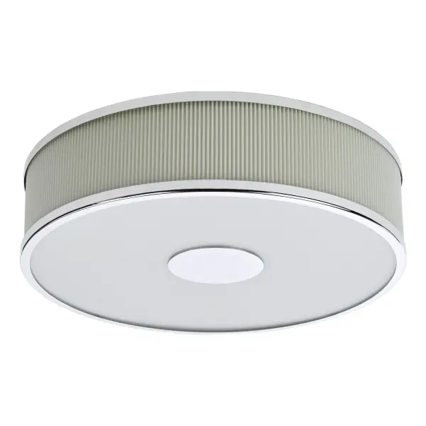Alvaro Polished Chrome 3 Light Flush Fitting C/W Ivory Shade