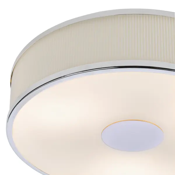 Alvaro Polished Chrome 3 Light Flush Fitting C/W Ivory Shade