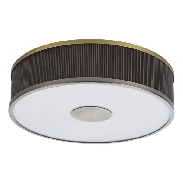Alvaro Antique Bronze 3 Light Flush Fitting C/W Brown Shade