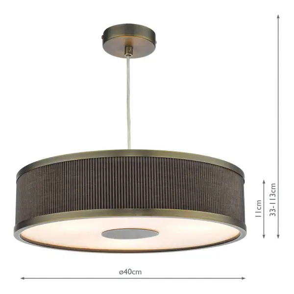 Alvaro 3 Light Pendant in Antique Bronze C/W Mushroom Detail