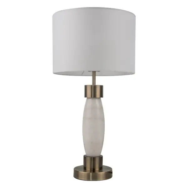 Amelia Antique Brass & Marble Table Lamp C/W Shade