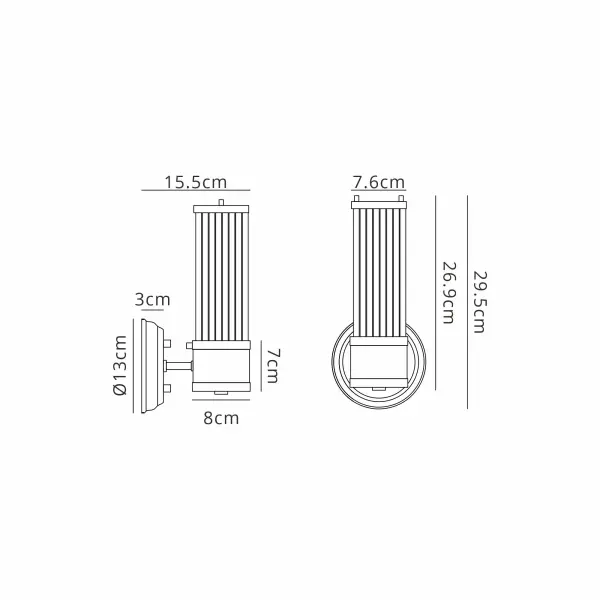 Appeal Single Wall Light in Gold IP44
