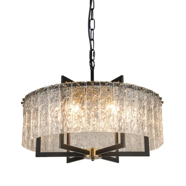 Ariana 6 Light Ceiling Pendant in Matt Black & Gold Finish