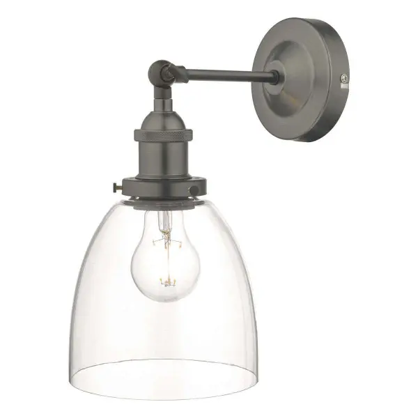 Arvin Wall Light in Antique Chrome & Glass