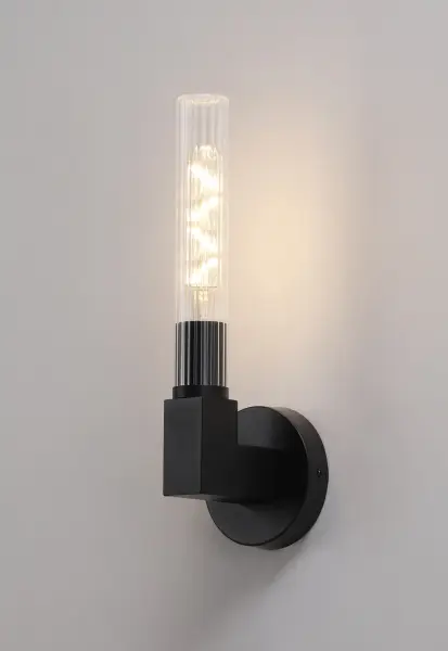 Dee Single Wall Light in Satin Black IP44