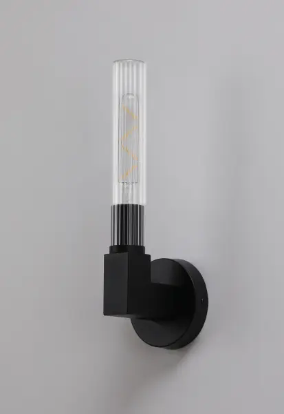 Dee Single Wall Light in Satin Black IP44