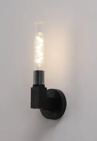 Dee Single Wall Light in Satin Black IP44