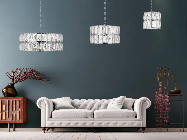 Aurora 1 Light Crystal Pendant Polished Chrome