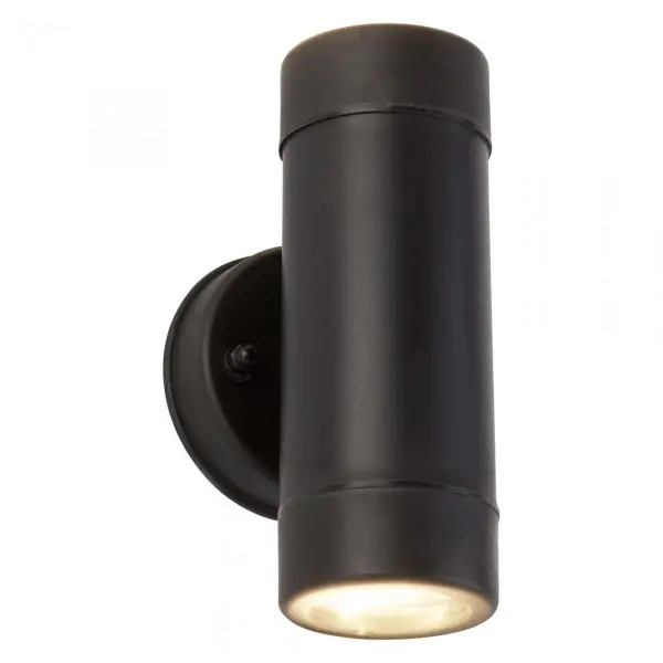 Black 6W LED Cylinder 2 Light Up & Down Wall Light