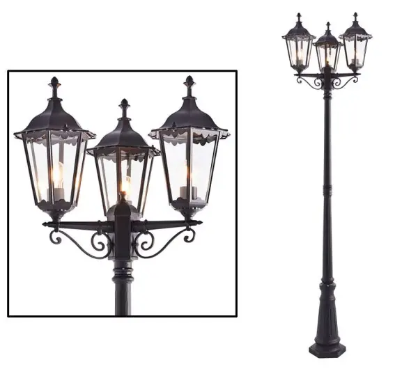Burford Triple Lamp Post IP44