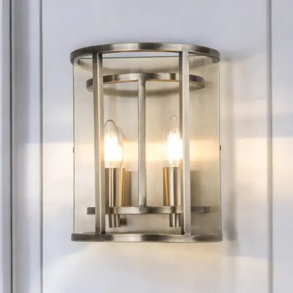 Chester 2 Light Wall Fitting in Antique Brass