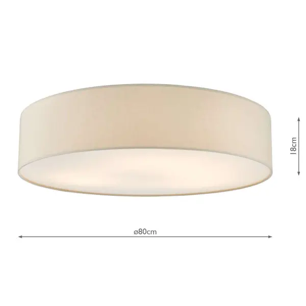 Cierro 6 Light Flush Fitting in Taupe