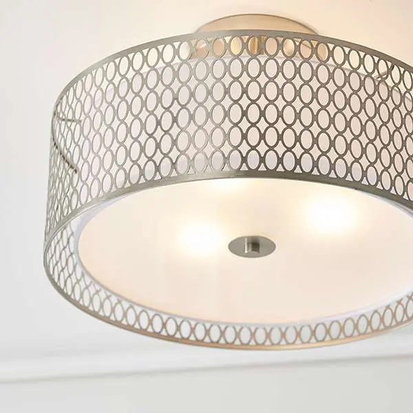 Cordero 3 Light Geometric Fitting in Satin Nickel
