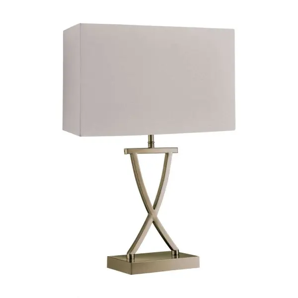 Cross Antique Brass Table Lamp With Cream Shade