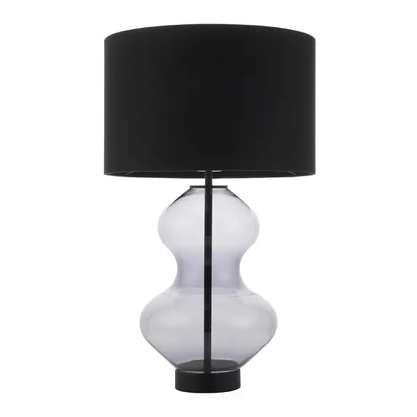 Kelda Matt Black Curvey Touch Table Lamp C/W Shade