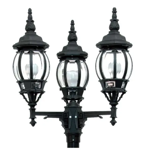 Black Duralighting Non Rust Tall 3-Bulb Standard Post Light