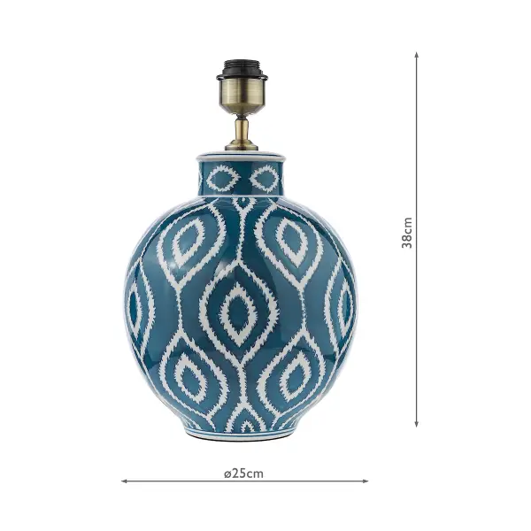 Dakari Blue & Brass Table Lamp Base Only