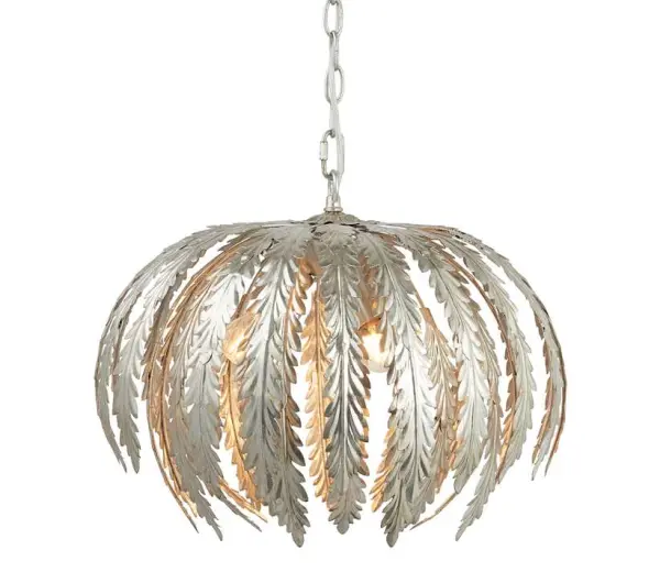 Delphine 3lt Silver Painted Pendant