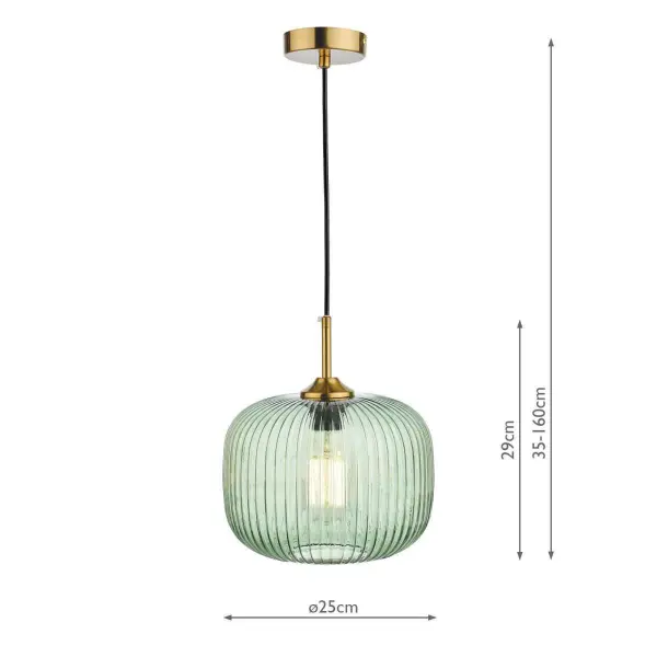 Demarius Green Glass Pendant with Bronze Detail