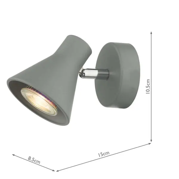 Diza Single Spotlight in Matt Grey