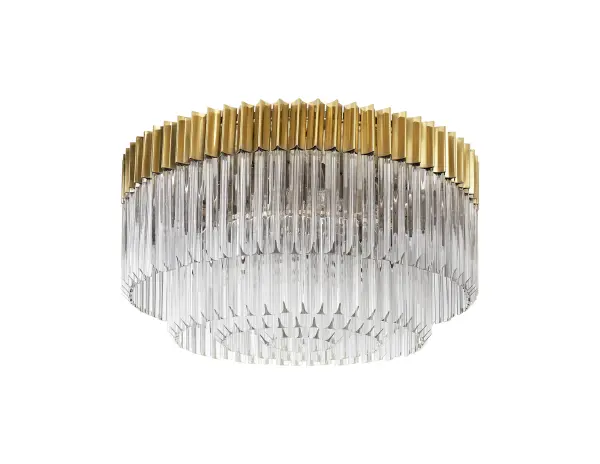 Donard Brass 12 Light Flush Fitting with Clear Glass
