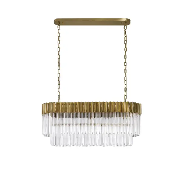 Donard Brass 5 Light Bar Pendant with Clear Glass