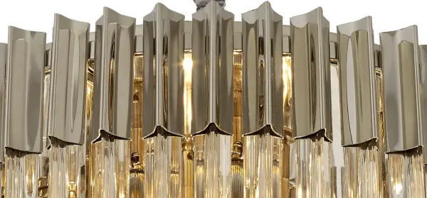 Donard Polished Nickel 8 Light Pendant with Clear Glass