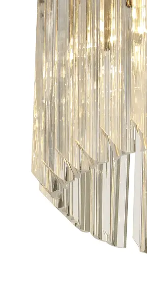 Donard Polished Nickel 8 Light Pendant with Clear Glass
