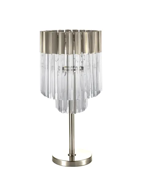 Donard Polished Nickel Table Lamp with Clear Glass