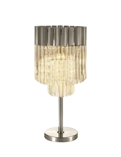 Donard Polished Nickel Table Lamp with Clear Glass