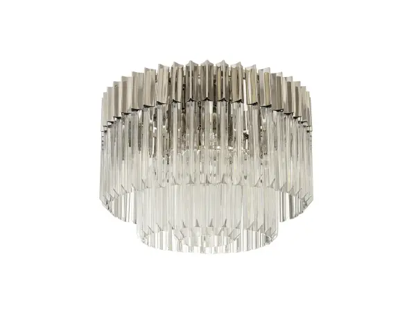 Donard Polished Nickel 7 Light Flush Fitting with Clear Glass