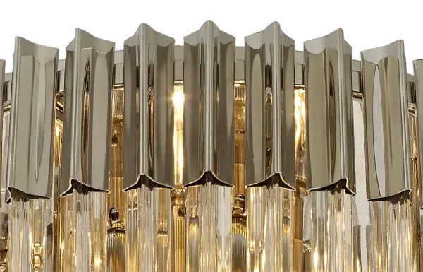 Donard Polished Nickel 7 Light Flush Fitting with Clear Glass