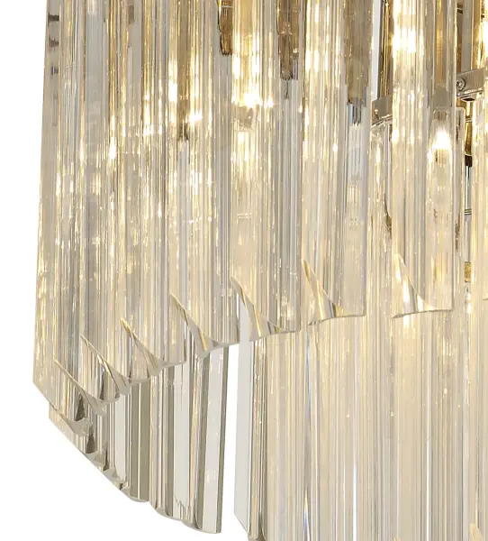 Donard Polished Nickel 7 Light Flush Fitting with Clear Glass