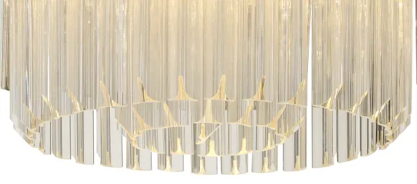 Donard Polished Nickel 7 Light Flush Fitting with Clear Glass